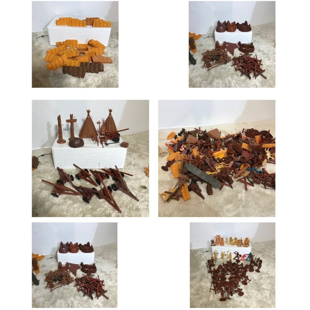 Western Toy Playset With Indians Cowboys & Accessories Mixed Lot Vintage